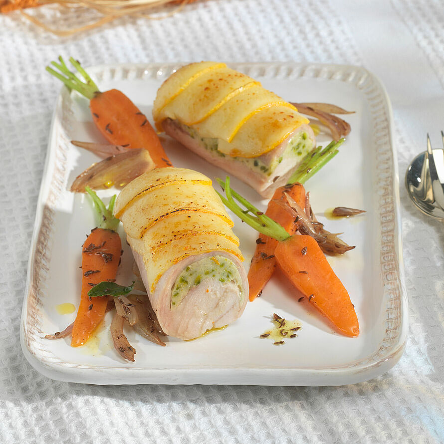 Kaninchenrücken mit Kümmel-Karotten - leckere Rezeptidee