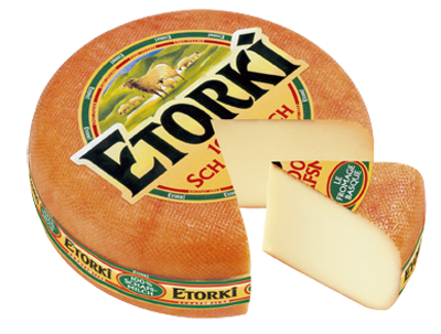 Etorki Produkt packshot Käselaib angeschnitten