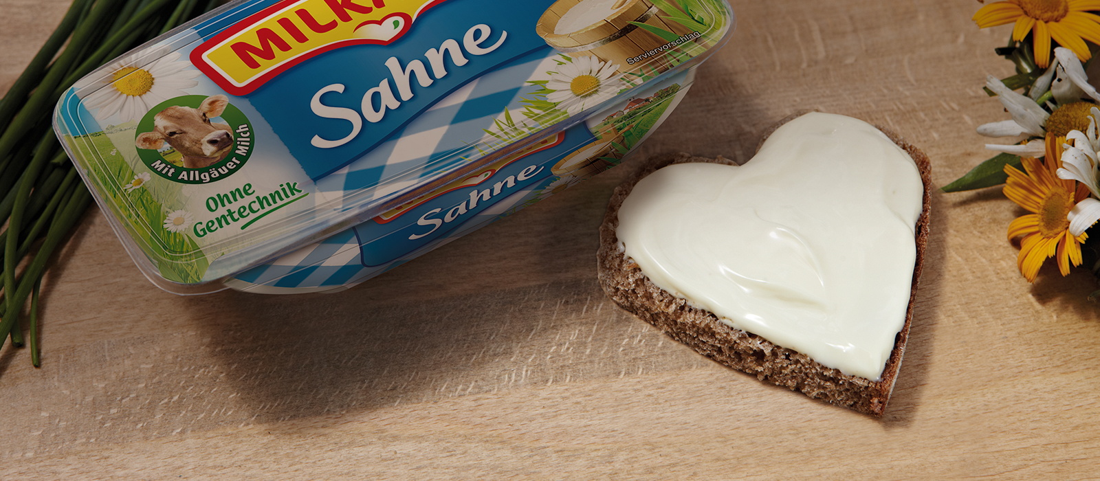 Milkana Herz Brot Frischeschale Sahne Milkana Herz Brot Frischeschale Sahne