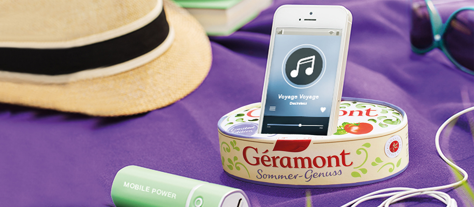 DIY Handyhalterung mit Géramont-Verpackung.