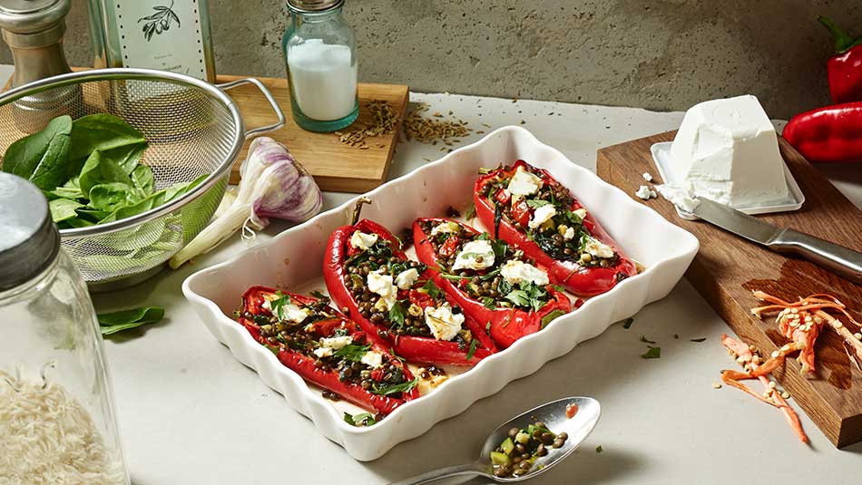 Gefüllte Spitzpaprika vegetarisch - Mit Linsen & Chavroux Gefüllte Spitzpaprika vegetarisch - Mit Linsen & Chavroux