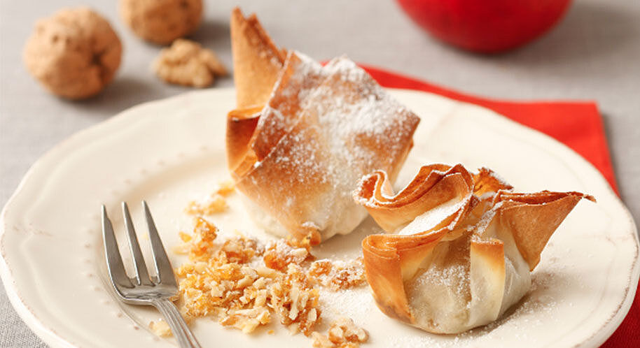 Käse-Früchte-Taschen mit Krokant