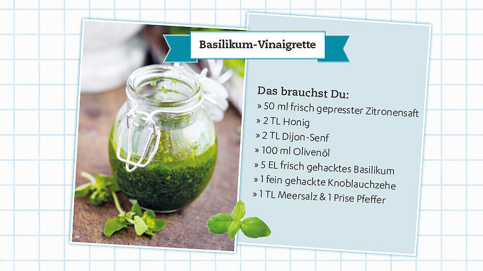 Rezept für leckere Basilikum Vinaigrette 