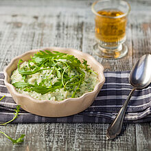 Raffiniertes Käse-Risotto mit Rucola - leckere Rezeptidee