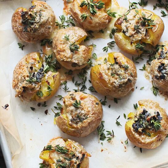 Rezept für Ofenkartoffeln mit Saint Agur Blauschimmelkäse