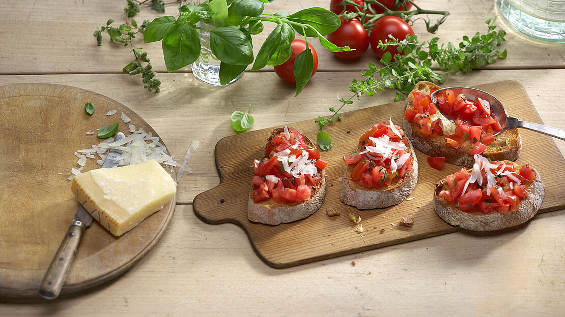 Leckere Rezeptidee - Bruschetta mit Tomaten