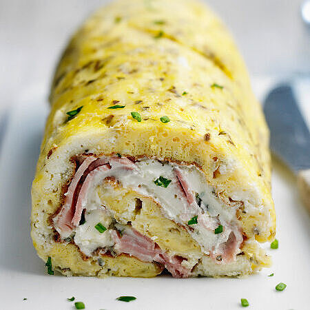 Ofen-Omelette mit Käse und Schinken