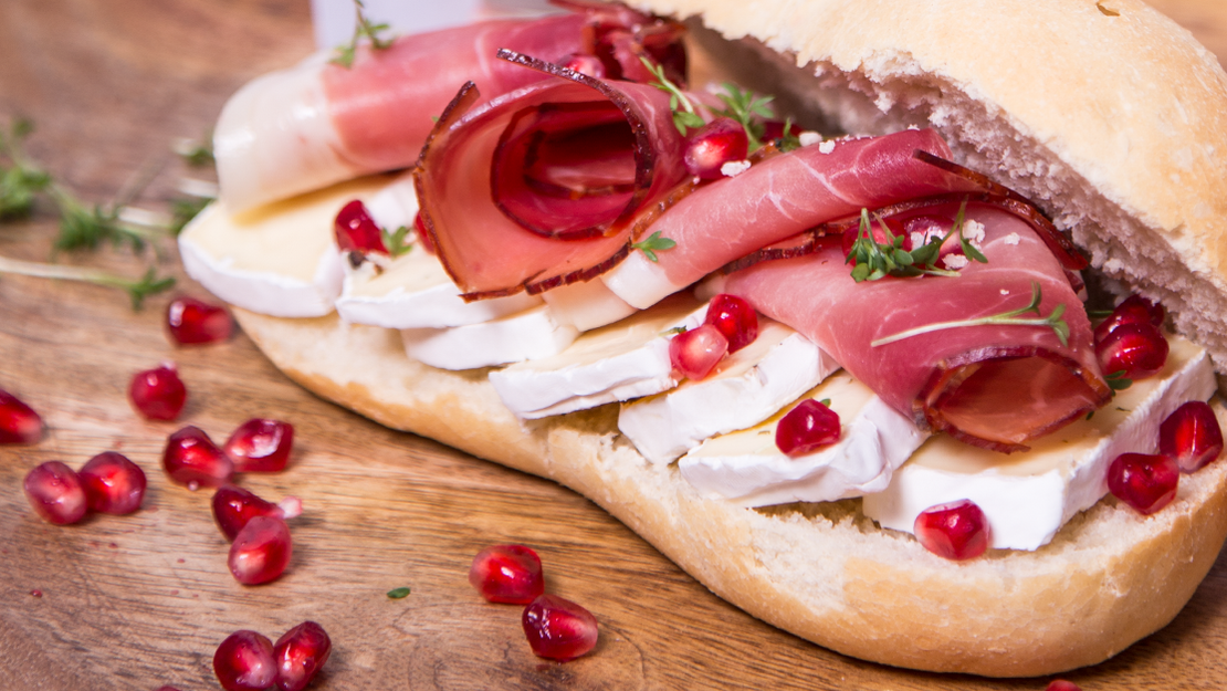 Géramont Pausenbrot Schinken und Grantapfel