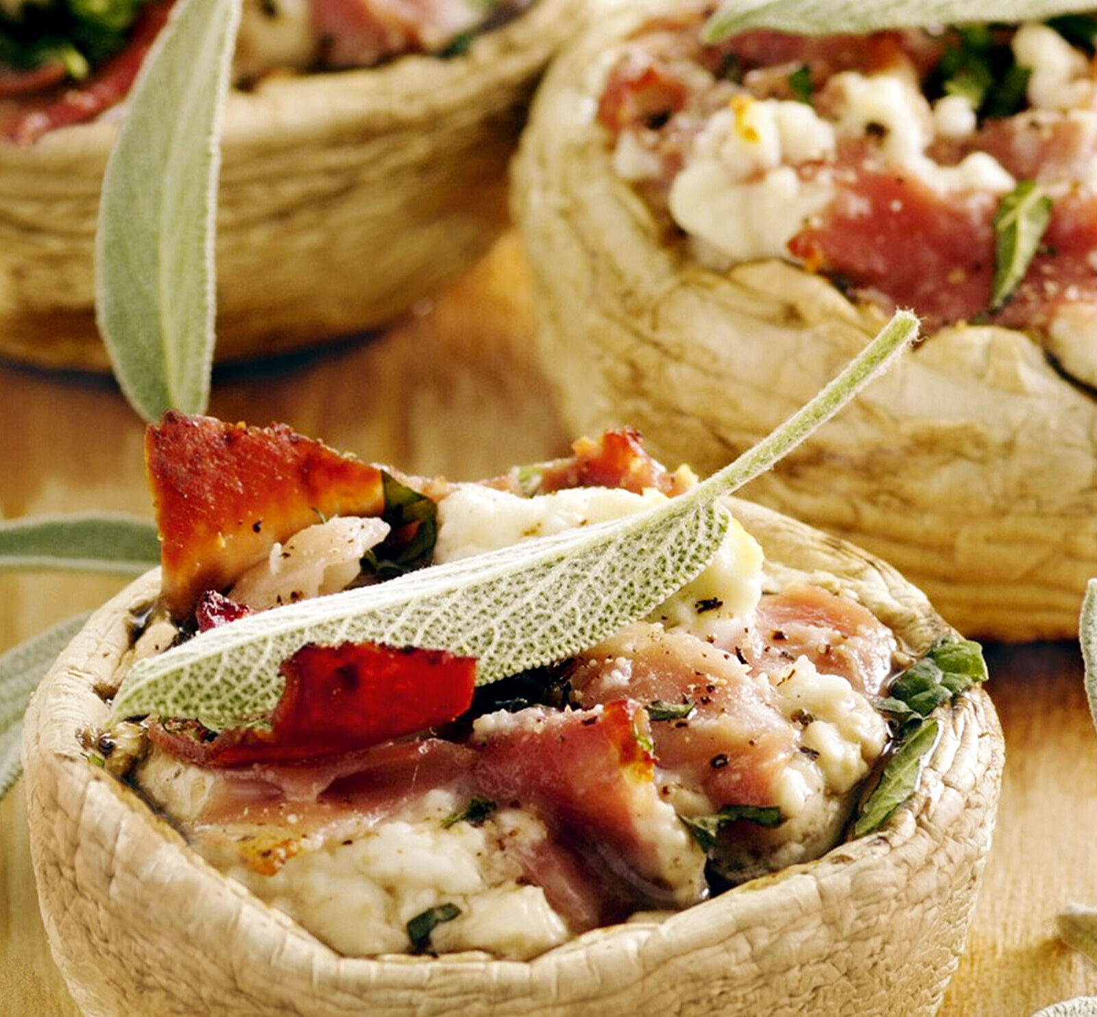 Gefüllte Champignons mit Blauschimmelkäse