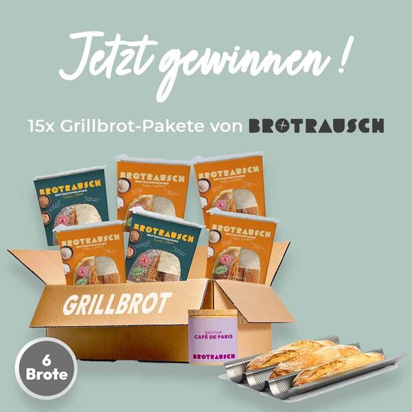 Gewinnspiel-Brotrausch-Teaser Gewinne ein Grillbrot-Paket von Brotrausch
