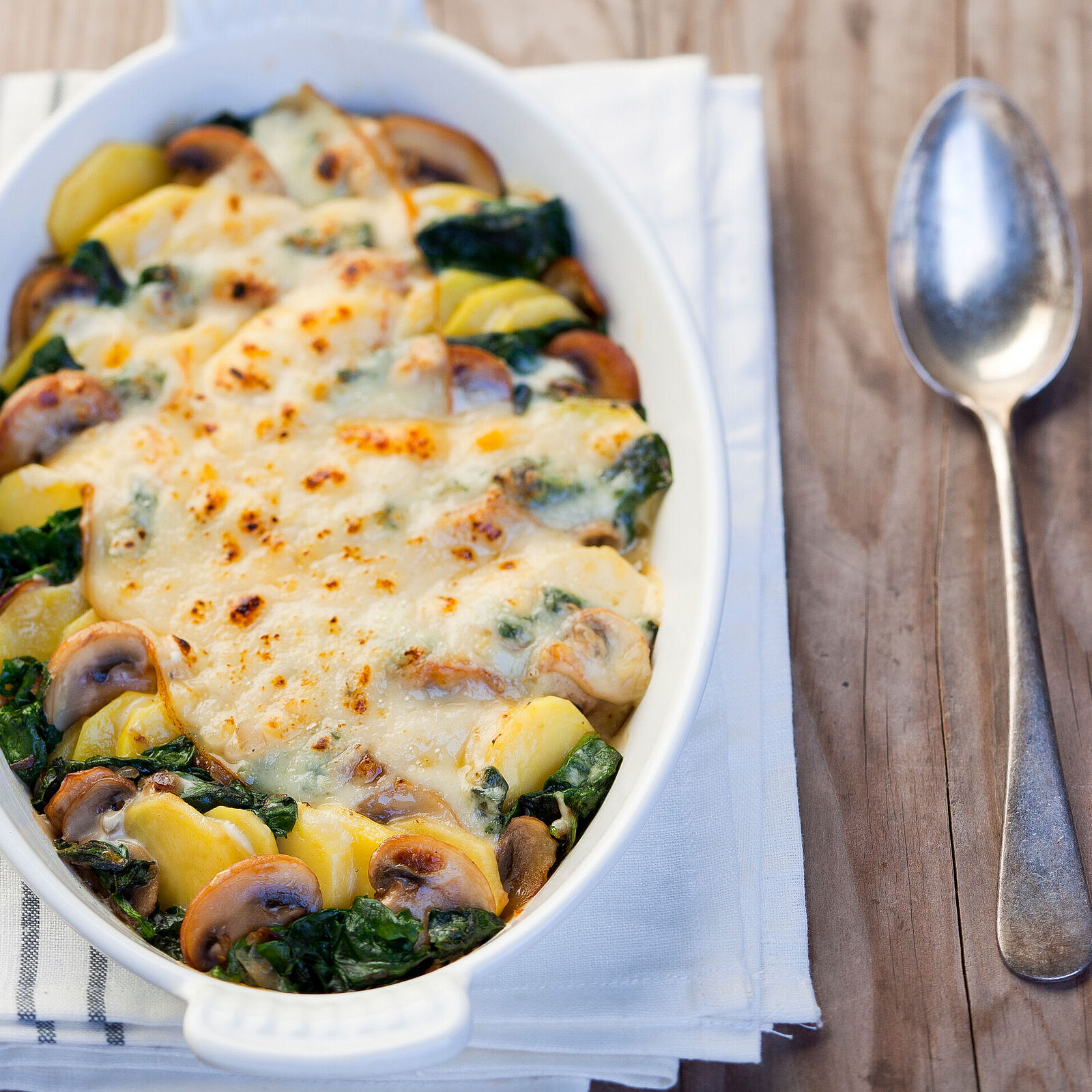 Kartoffel-Spinat-Gratin