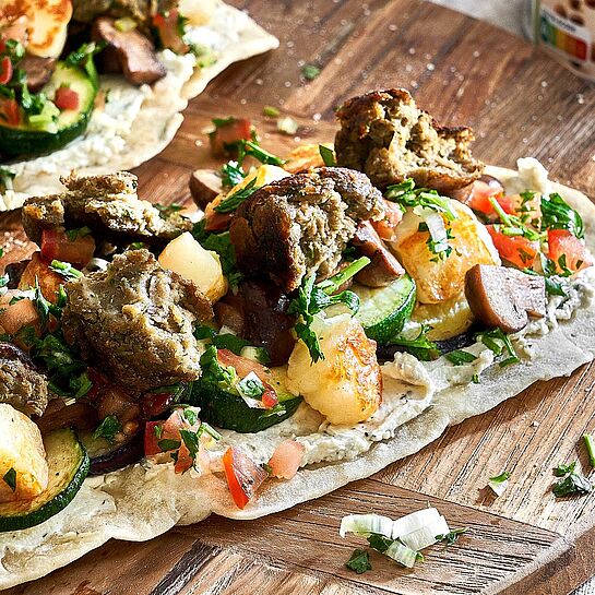 flatbread mit linsen-falafel-rezept