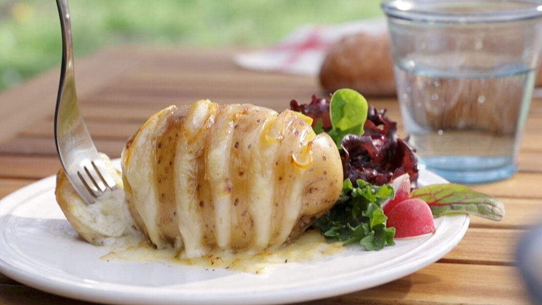 Géramont Fächerkartoffeln zum Grillen. 