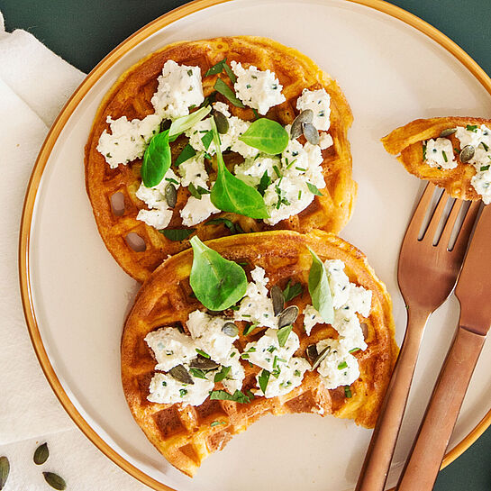 Kürbiswaffeln mit Le Tartare