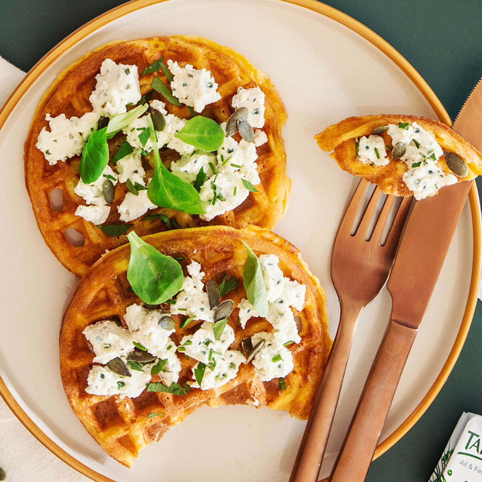 Kürbiswaffeln mit Le Tartare