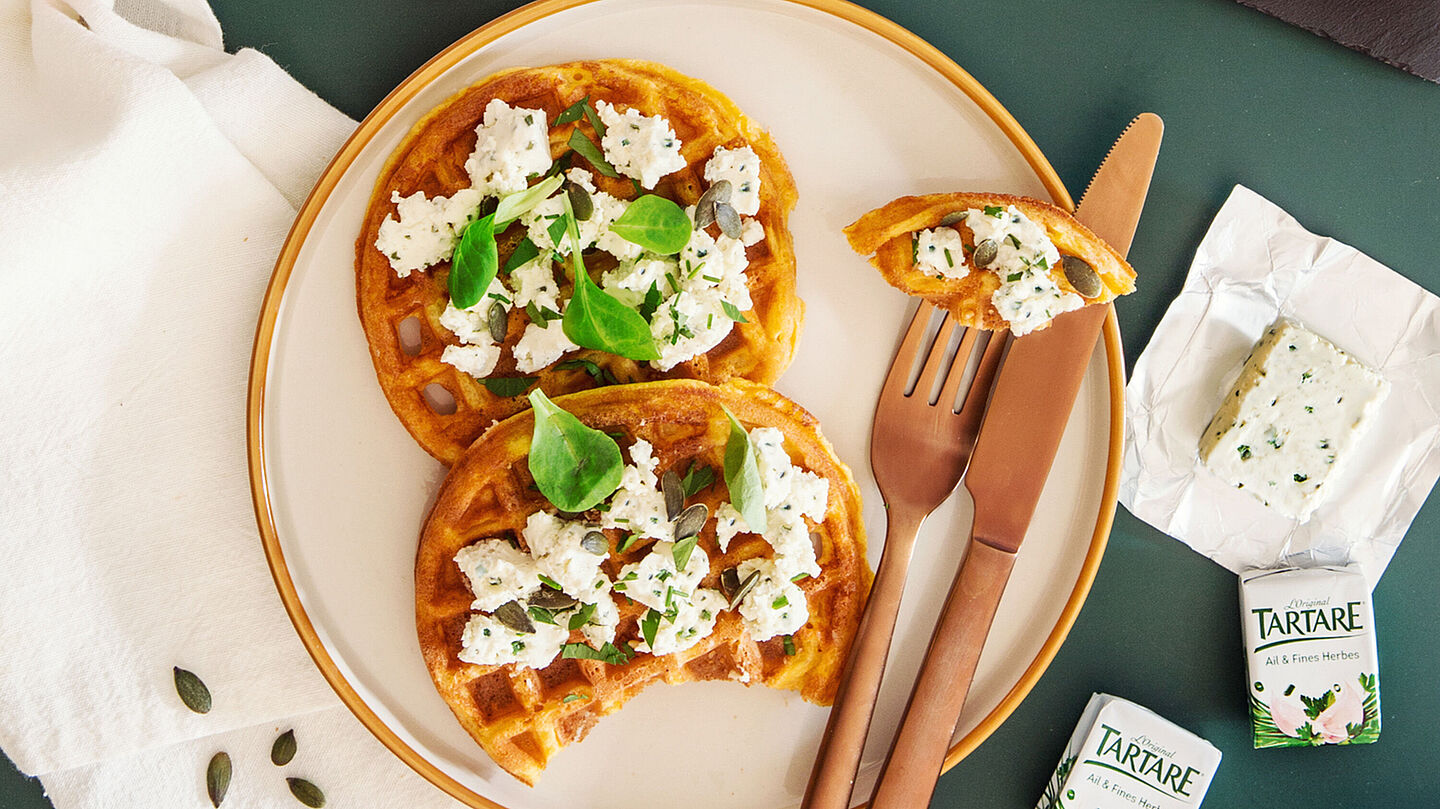 Kürbiswaffeln mit Le Tartare