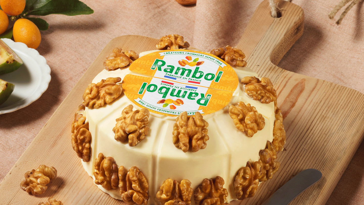 Rambol, französische Schmelzkäse-Spezialität mit edlen Walnüssen