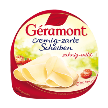 Géramont Produkte packshot cremig zarte Scheiben sahnig mild