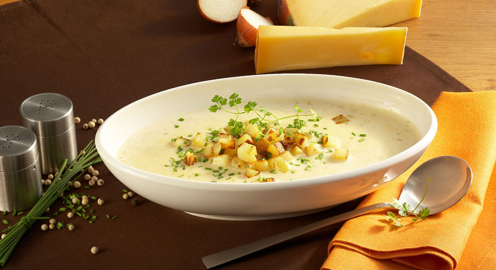 Käsesuppe mit Blauschimmel