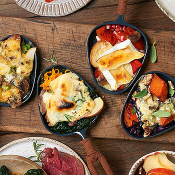 Entdecke eine kulinarische Kreativität mit unserer Raclette-Pfännchen-Variation mit diversen Zutaten
