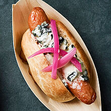 Rezept für Mini Hot Dogs mit Saint Agur