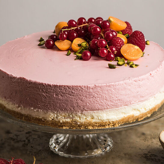 Zitronen-Himbeer-Käsekuchen ohne Backen