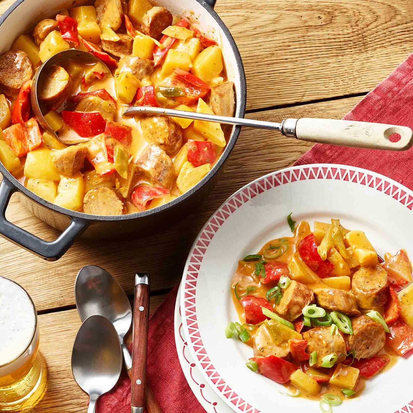 Schnelles Bratwurstgulasch