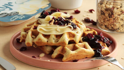 Müsli-Waffeln mit Géramont mit Skyr Scheiben