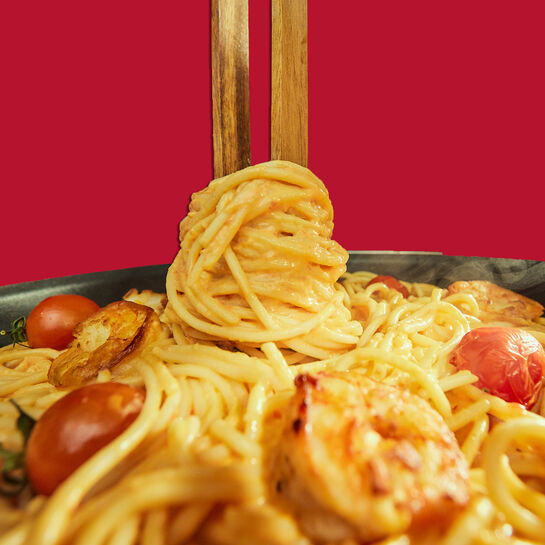 Pastaswirl Pastaswirl mit Brunch Garnelen Pasta