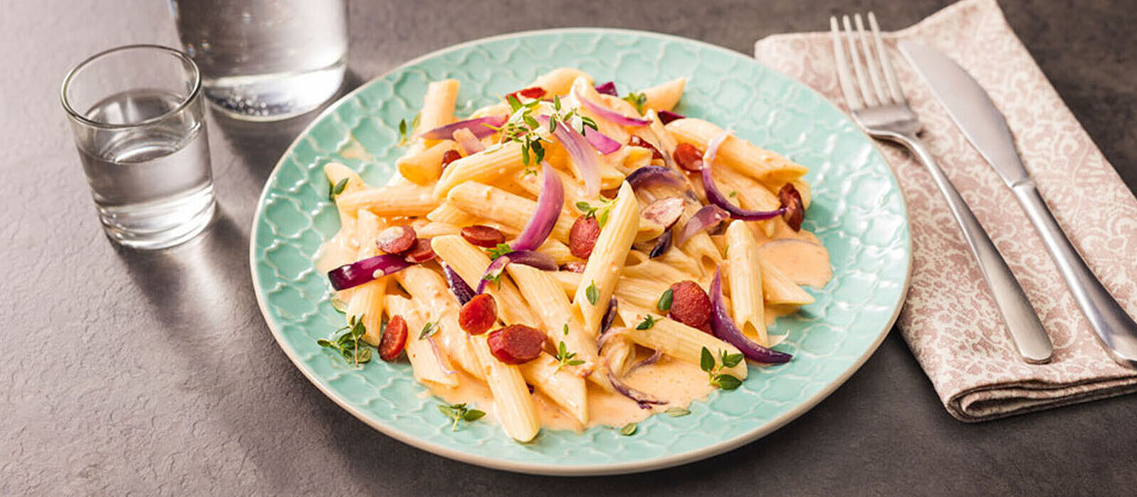 Penne mit Cabanossi und Brunch