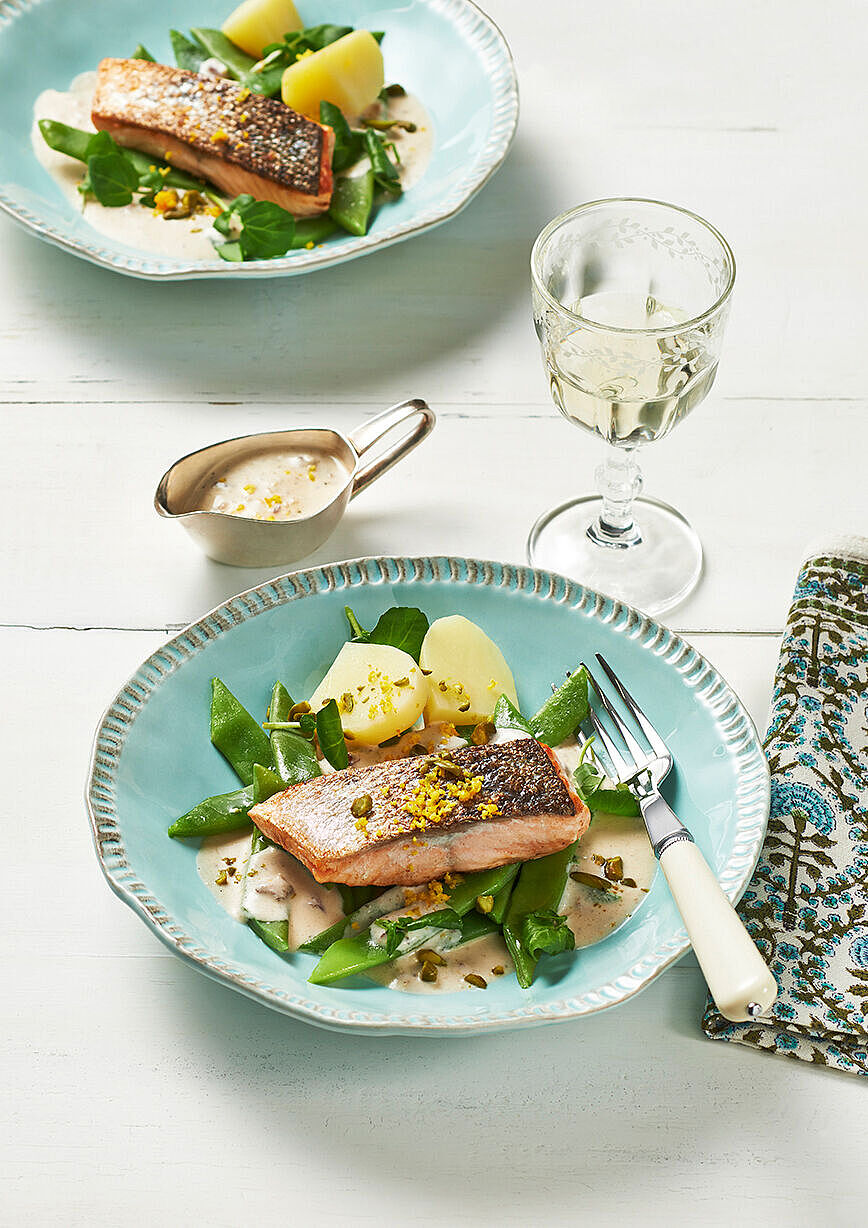 Lachs mit Orangensauce