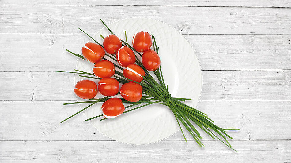 Tomaten-Tulpen gefüllt mit Chavroux DIY 