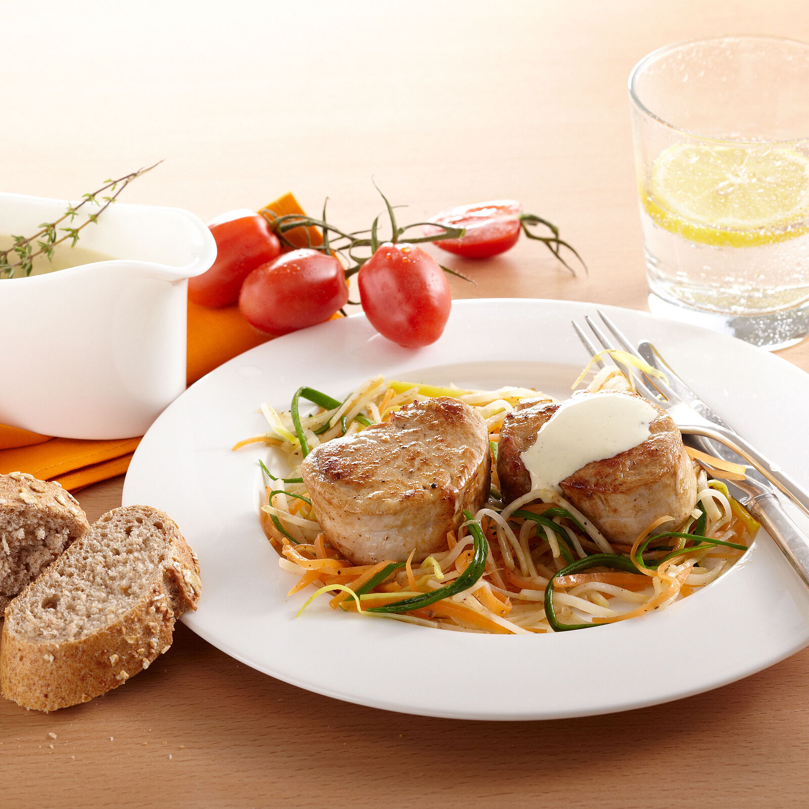 Schweinemedaillons in Weißweinsoße