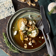 Saint Agur mit pochierter Birne