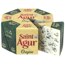 Saint Agur L'Intense Käsetheke Theke packshot slice Saint Agur L'Intense Käsetheke Theke packshot slice