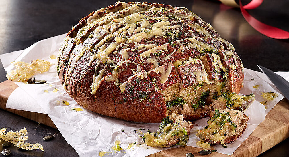 Schnelles Käse-Knoblauch-Zupfbrot