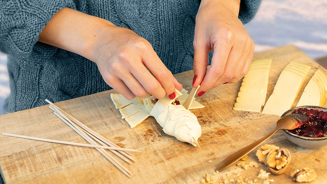 Wintergrillen mit Käse - Leckere Blätterteigtaschen