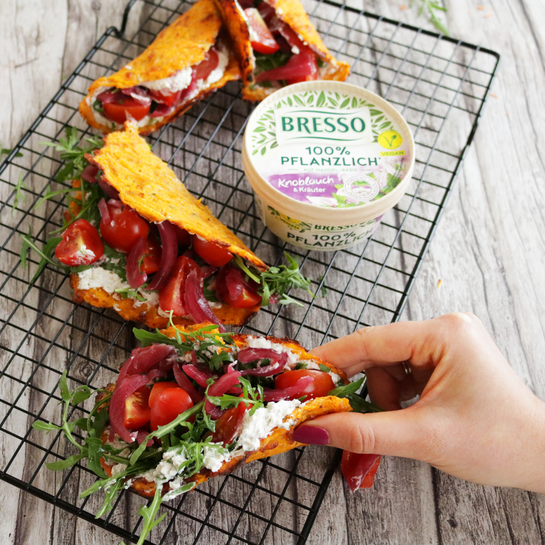 Karottenwraps mit Bresso Pflanzlich Knoblauch
