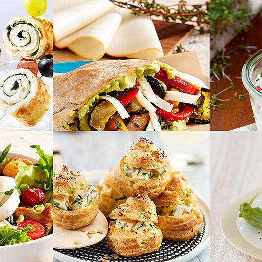 Collage von köstlichen Picknick-Häppchen