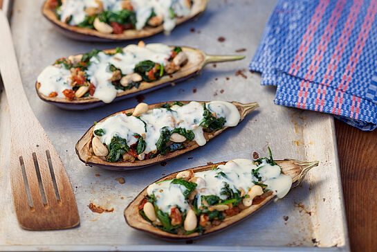 Gefüllte Aubergine mit Saint Agur - immer ein Genuss