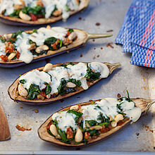 Gefüllte Aubergine mit Saint Agur - immer ein Genuss