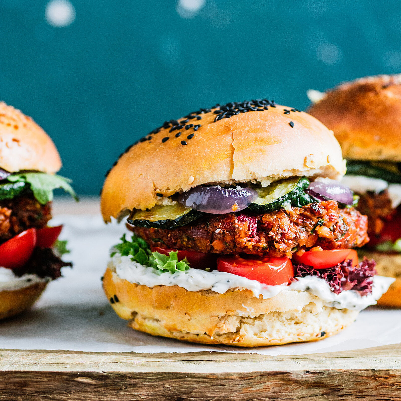 Vegane Burger mit Linsen-Patties
