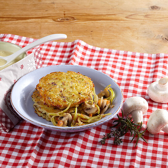 Tolle Rezeptidee - Kartoffel-Rösti mit Gemüse