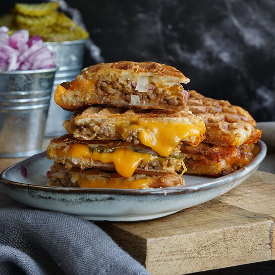 Cheeseburger Waffeln