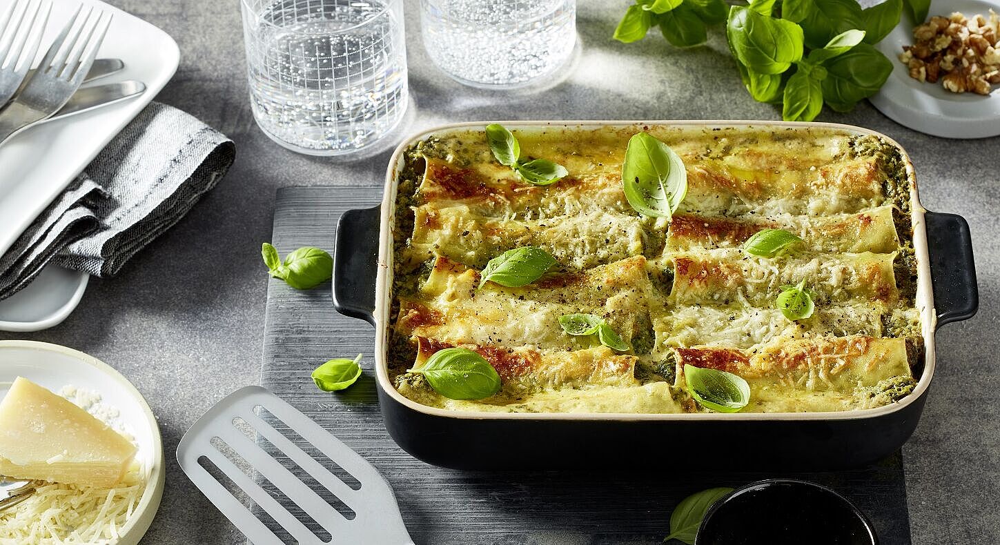Cannelloni in Knoblauchsoße