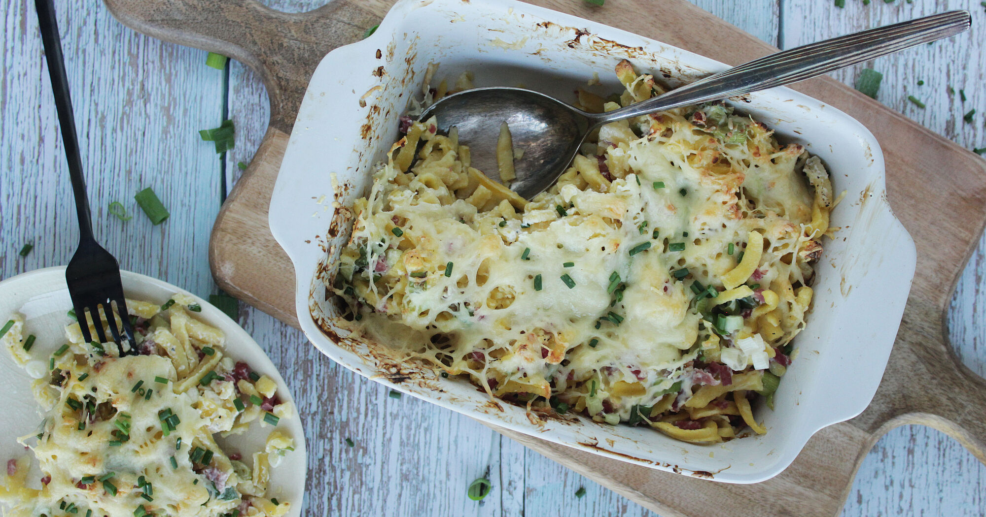 Spätzle im Flammkuchen Style Spätzle im Flammkuchen Style