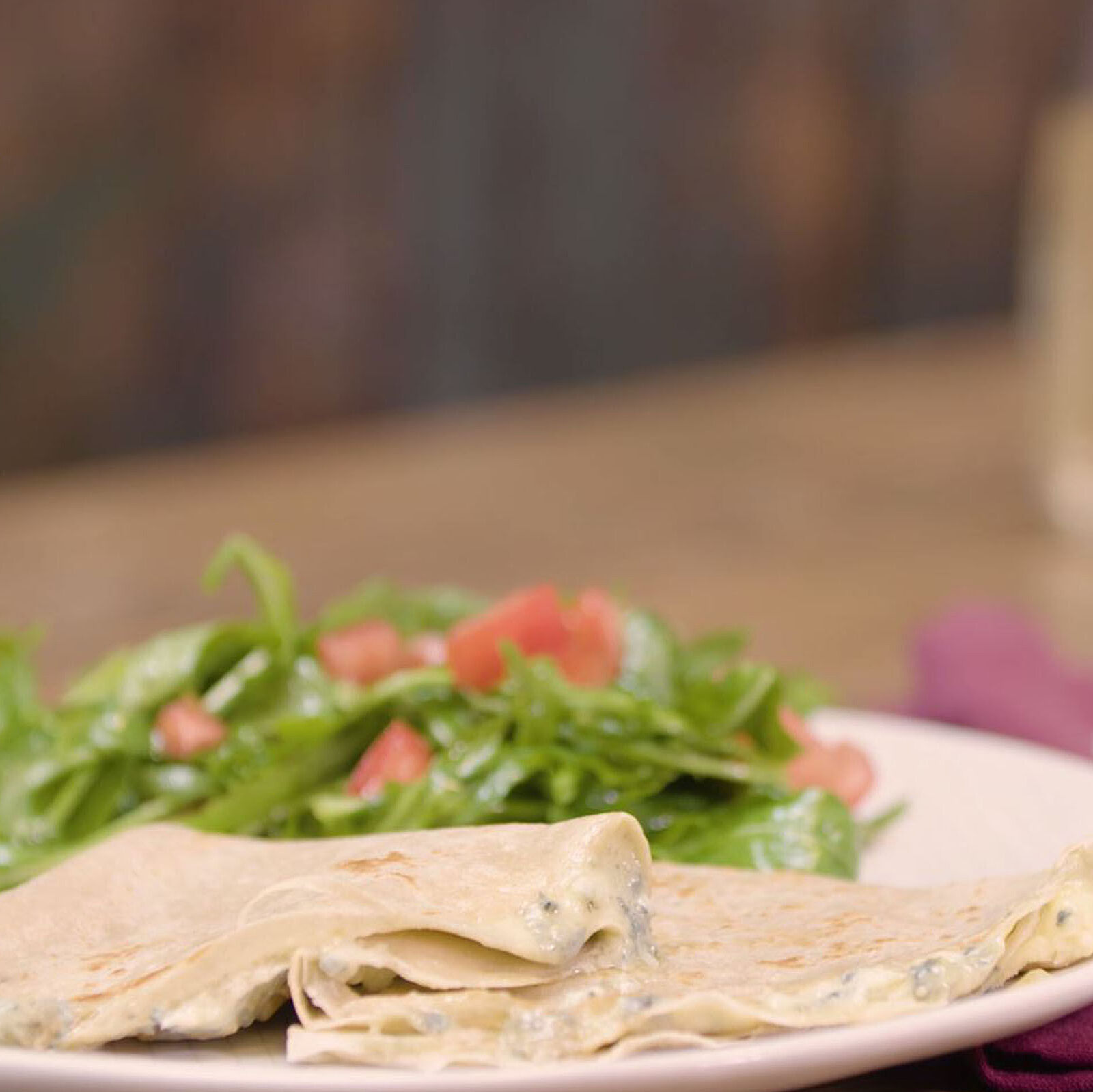 Buchweizen-Crêpes mit Blauschimmelkäse