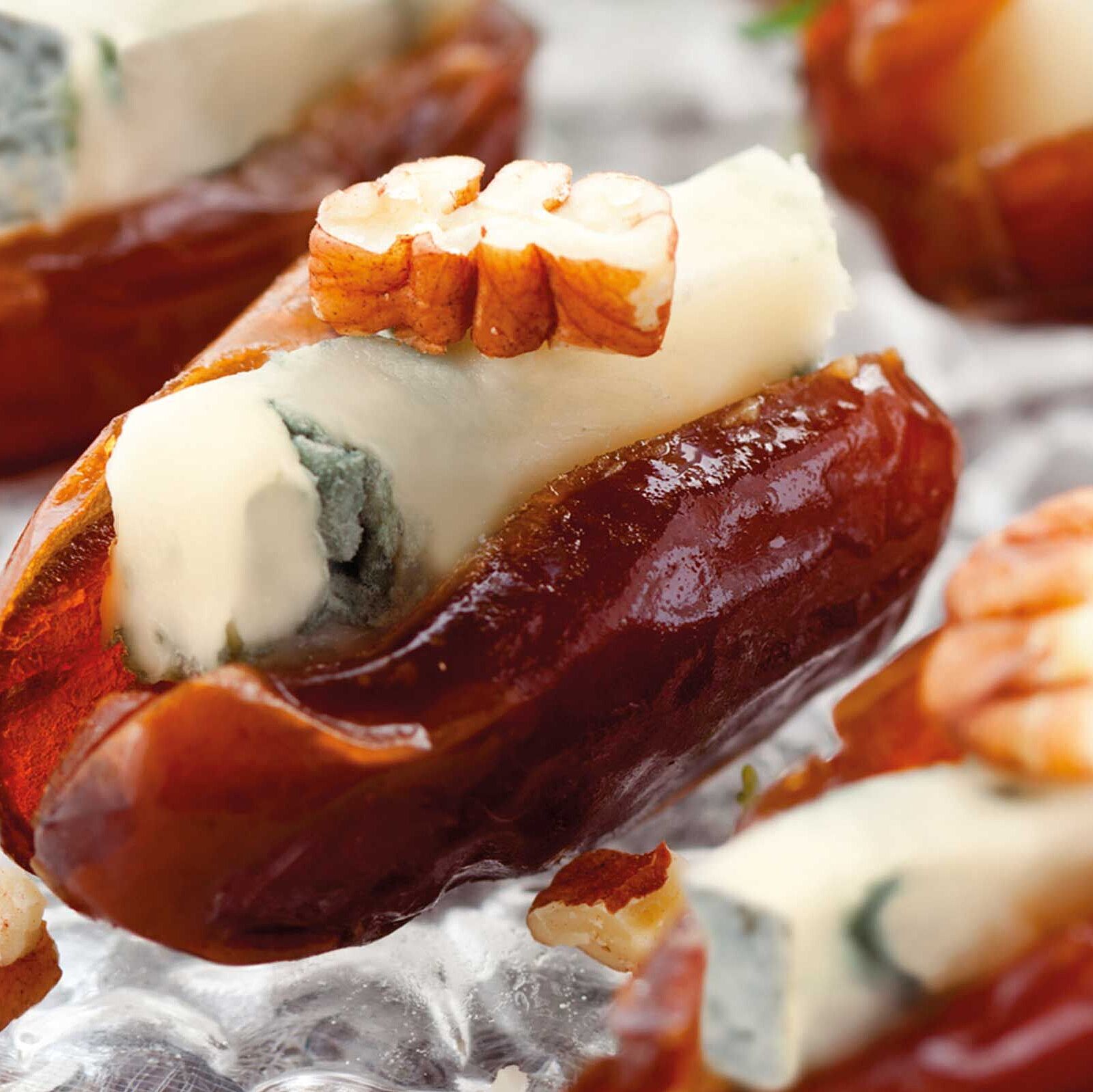 Gefüllte Datteln mit Rochebaron Blauschimmelkäse