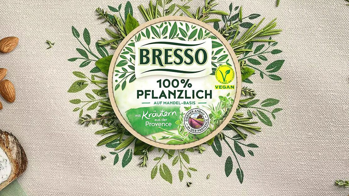 BRESSO PFLANZLICH mit Kräutern aus der Provence 100% pflanzlich auf Mandel Basis