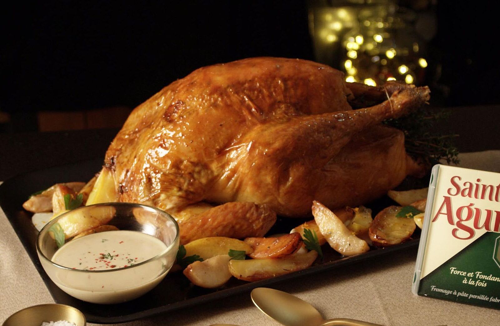 Weihnachtsbraten mit Saint Agur